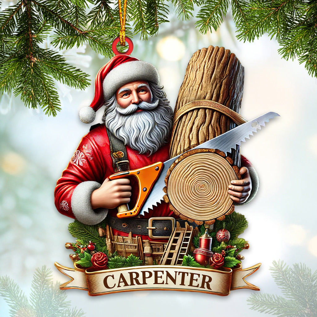 Blisscorners Custom Name Carpenter Santa Ornament, Christmas Gift Carpenter2D Flat LM2211