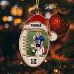 Blisscorners American Football, Gridiron Football Lover - Custom Photo And Name, Personalized Acrylic Ornament - Family Gift2D Flat LM2111