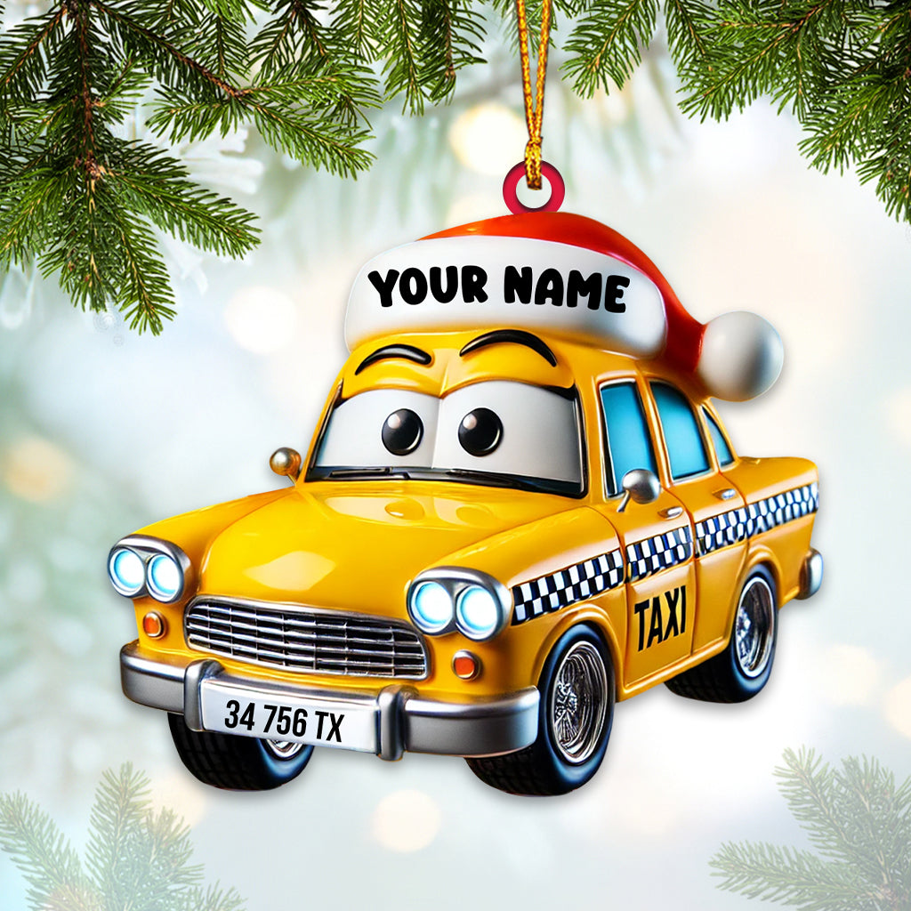 Blisscorners Taxi Driver Christmas Ornament, Personalized Ornament2D Flat LM2211