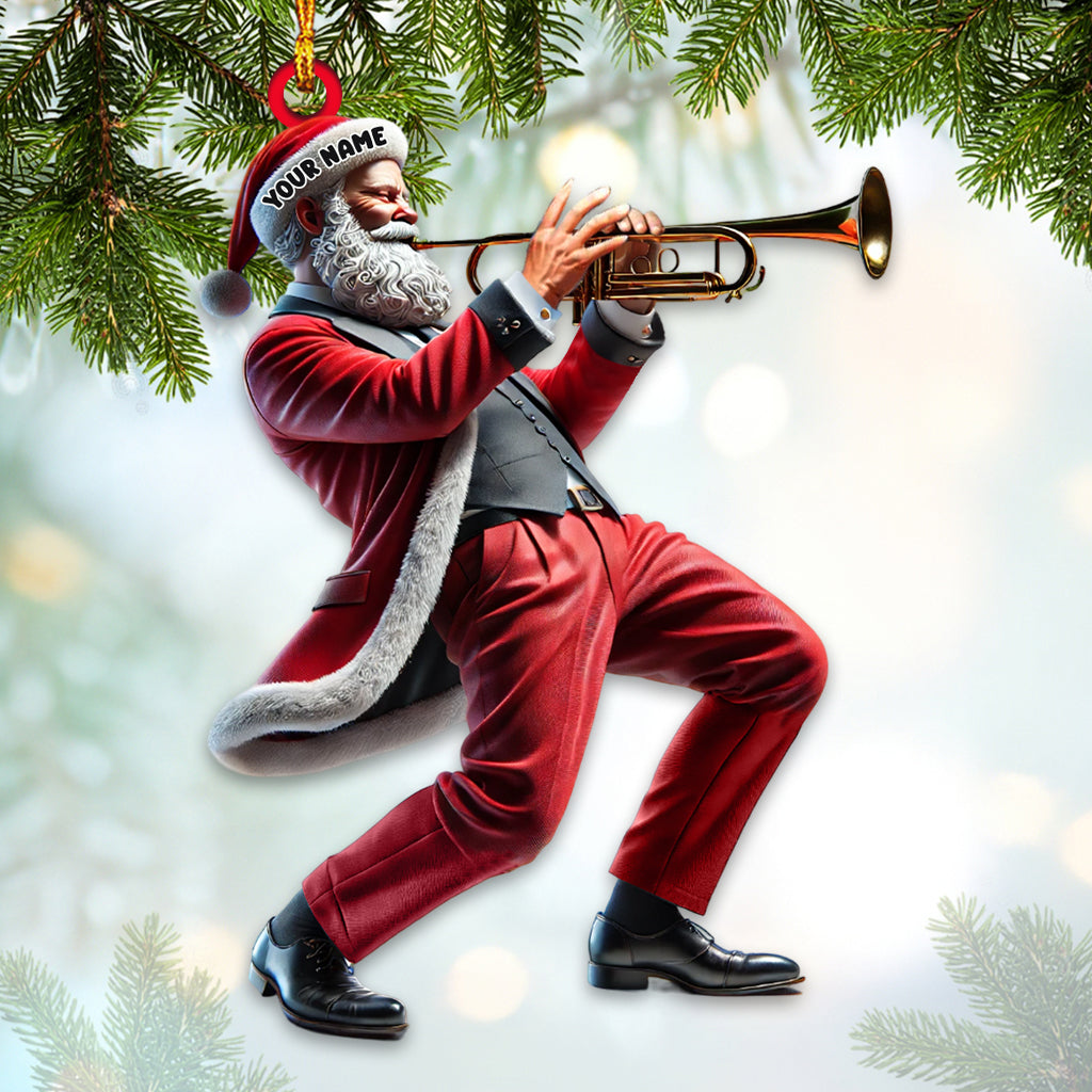 Blisscorners Custom Name Trumpet Santa Ornament, Trumpet Lover Christmas Gift2D Flat LM2211