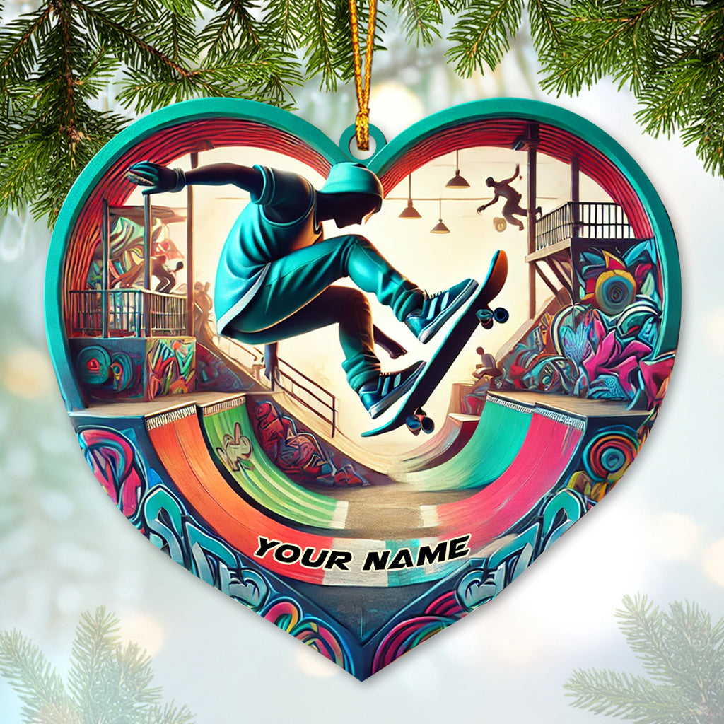 Blisscorners Custom Name Ornament, Skateboarding2D Flat LM2211