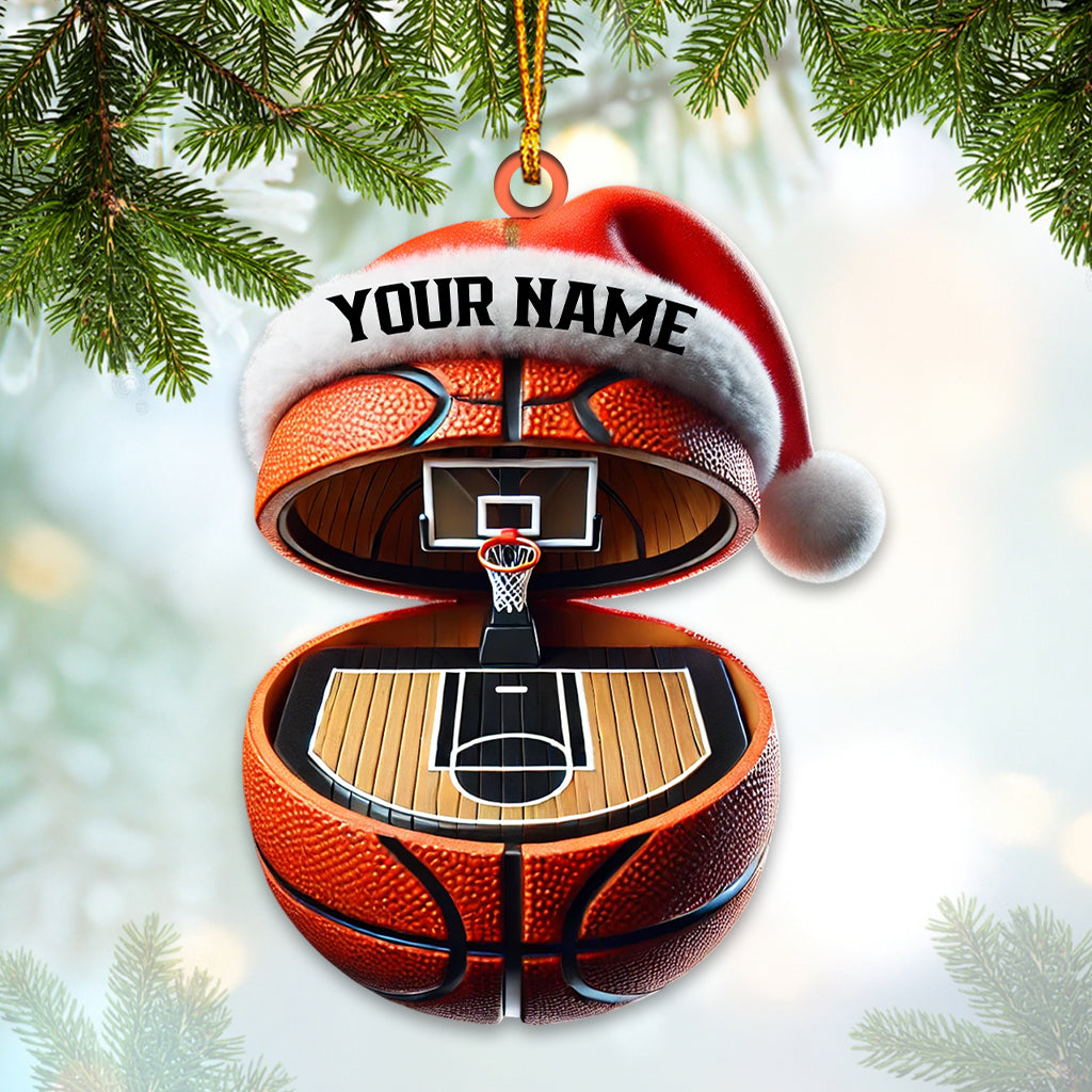 Blisscorners Basketball Court Christmas Ornament, Personalized Ornament2D Flat LM2211