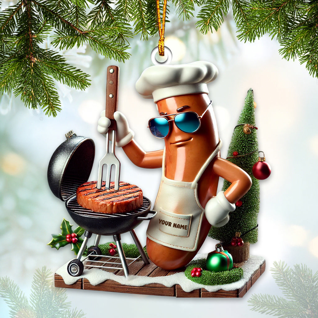 Blisscorners BBQ Sausage Christmas Ornament, Personalized Ornament2D Flat LM2211