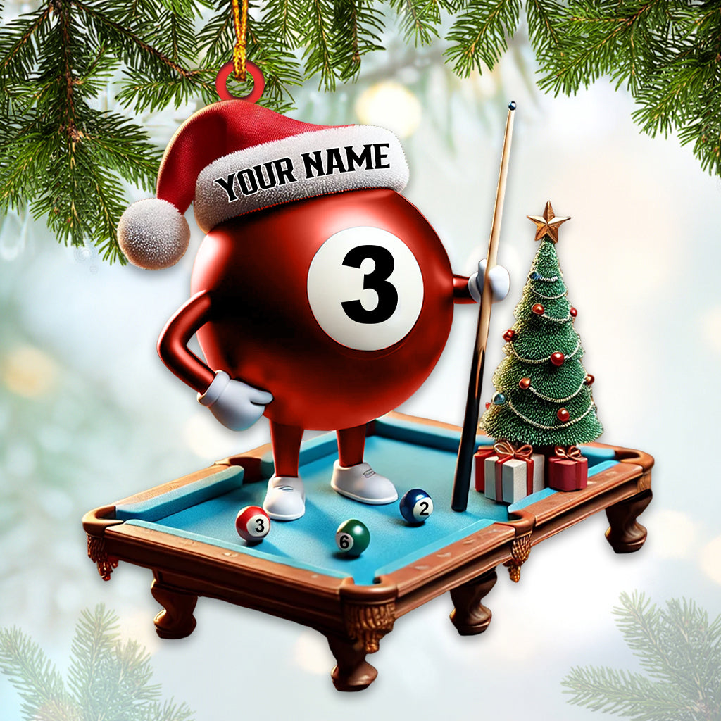 Blisscorners Custom Name Billiard Ornament, Billiard Lover Christmas Gift62D Flat LM2211