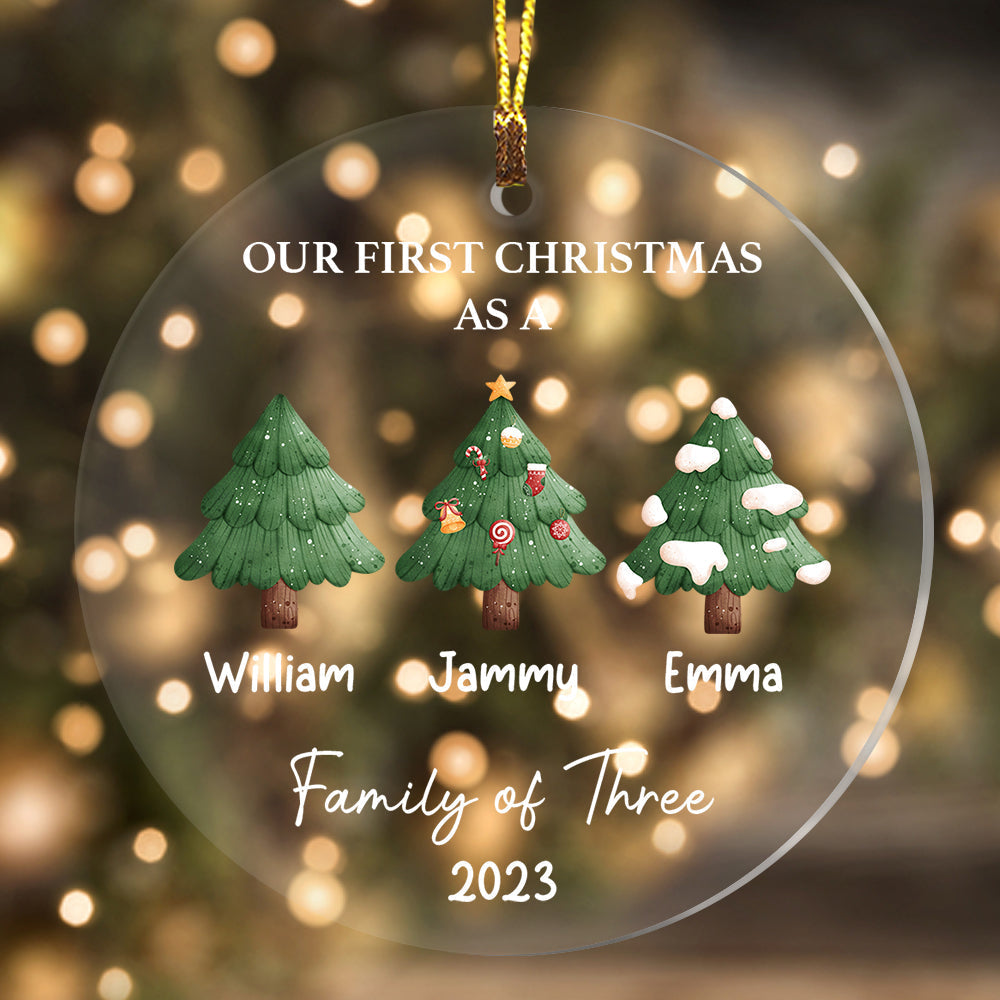 Blisscorners Merry Christmas As A Family, Xmas Tree- Personalized Acrylic Ornament, Christmas Gift For Family2D Flat LM2111