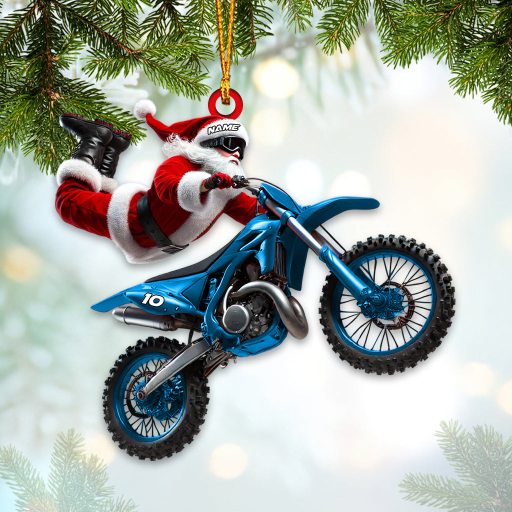 Blisscorners Custom Name Motocross Ornament, Motocross Lover Christmas Gift2D Flat LM2211