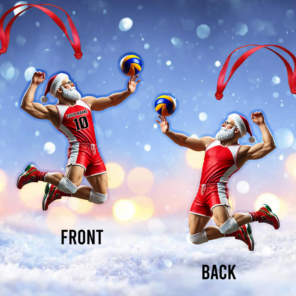 Blisscorners Custom Name Volleyball Santa Ornament, Volleyball Lover Christmas Gift2D Flat LM2211
