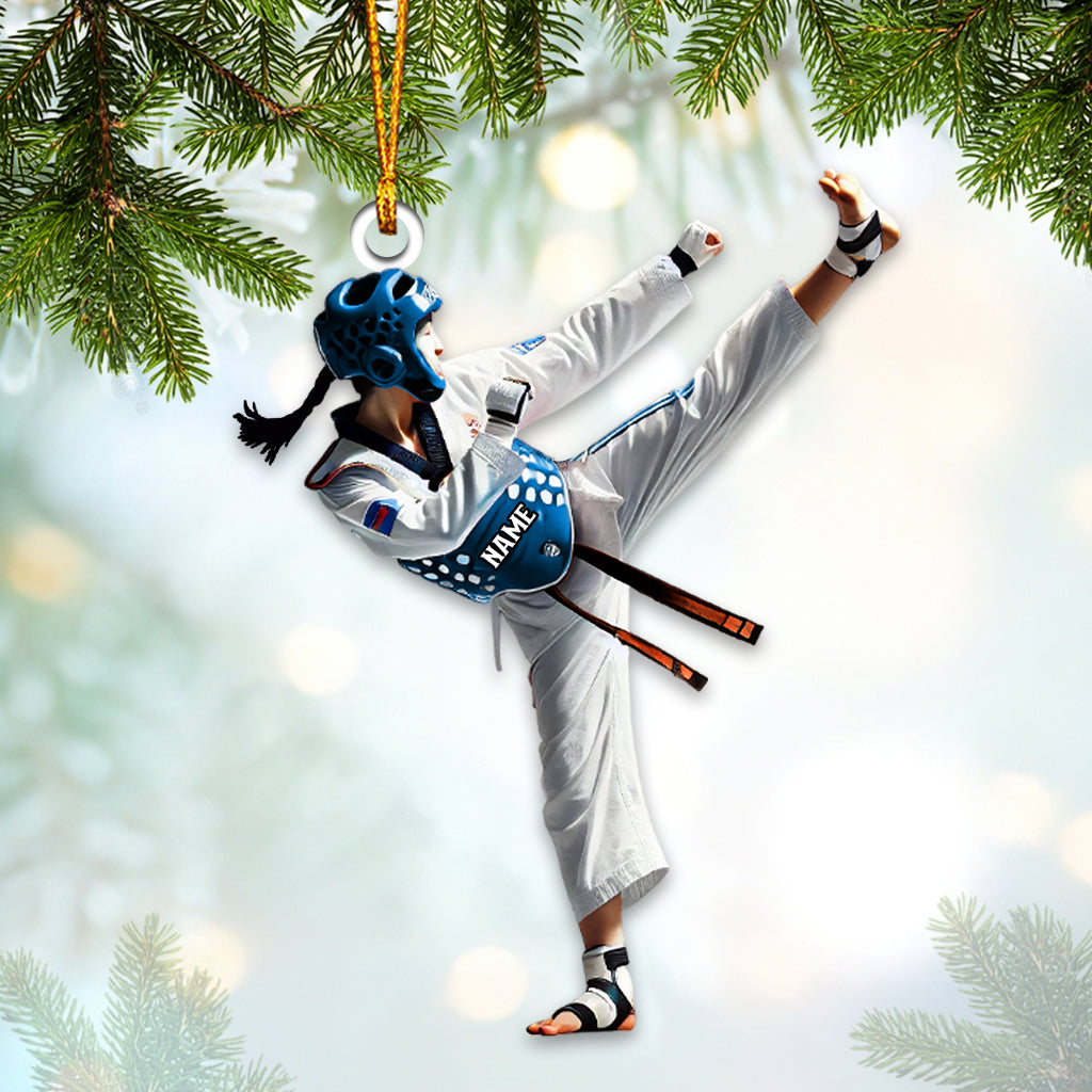 Blisscorners Custom Name Taekwondo Ornament, Taekwondo Christmas Gifts2D Flat LM2211