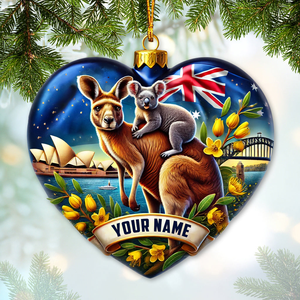 Blisscorners Custom Name Ornament, Australia Heart2D Flat LM2211