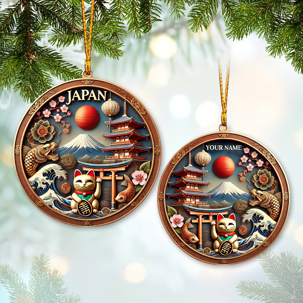 Blisscorners Custom Name Ornament, Japan Design2D Flat LM2211