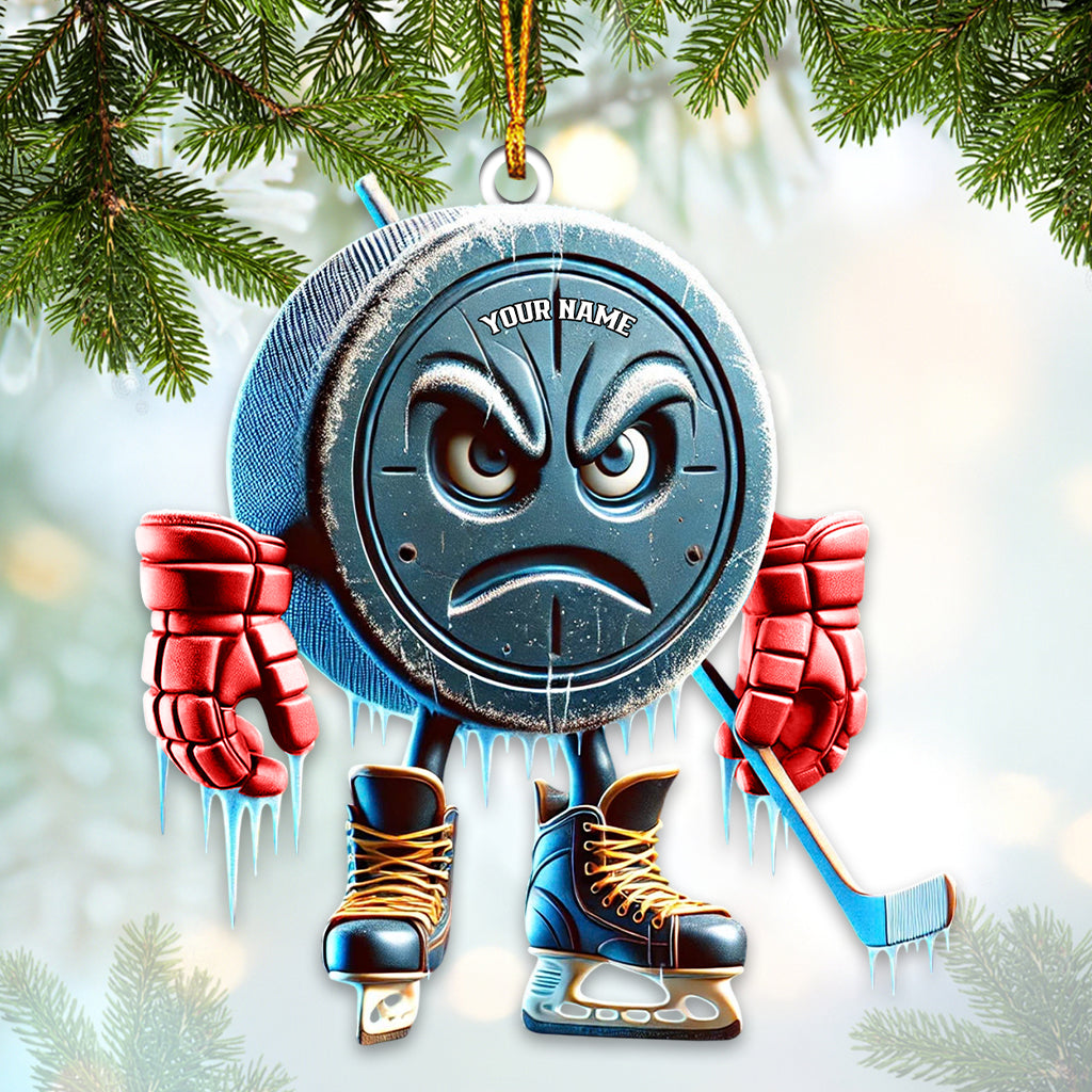 Blisscorners Custom Name Ice Hockey Ornament, Ice Hockey Lover Christmas Gift7232D Flat LM2111