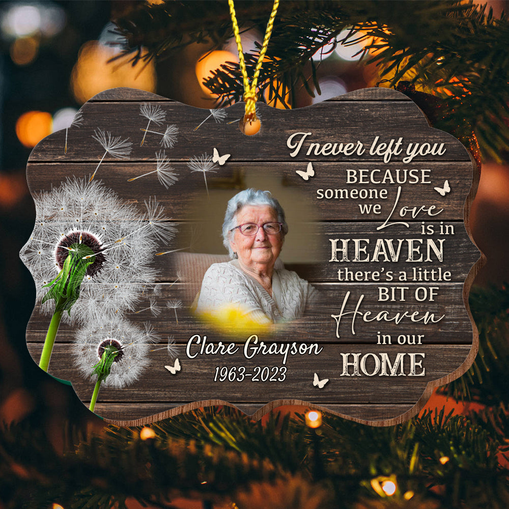 Blisscorners I Never Left You - Custom Photo And Name - Personalized Custom Shaped Wooden Ornament, Memorial Gift2D Flat LM2111