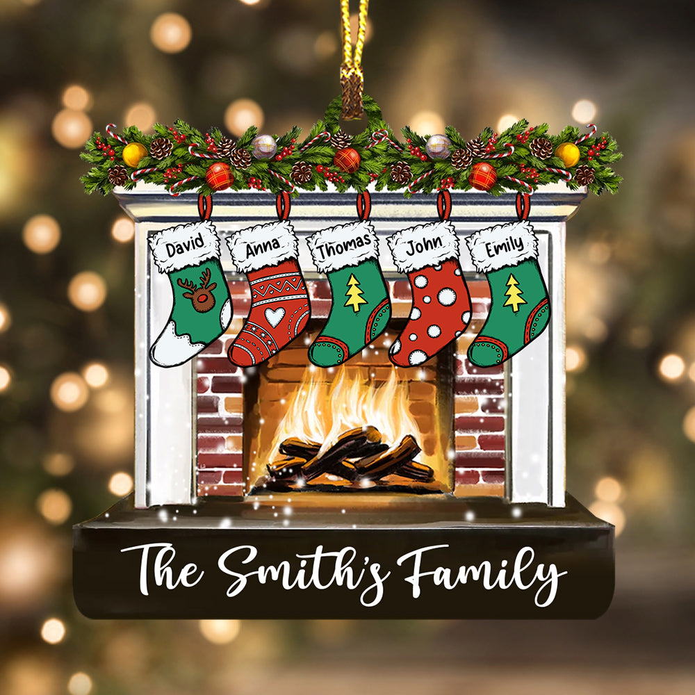 Blisscorners Merry Christmas, Family Christmas - Custom Text, Personalized Acrylic Ornament - Gift For Family2D Flat LM2111