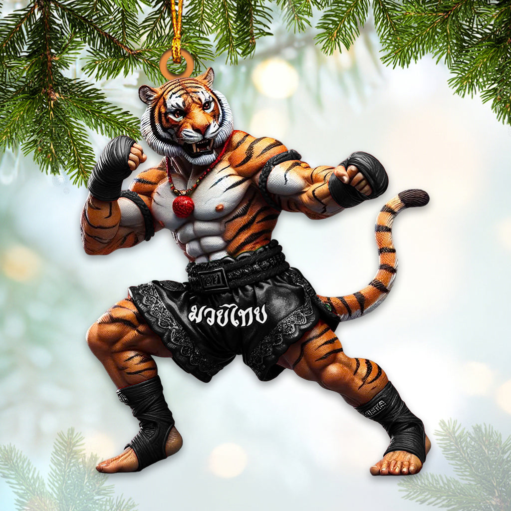 Blisscorners Custom Name Muay Thai Ornament, Muay Thai Santa Christmas Gift2D Flat LM2211