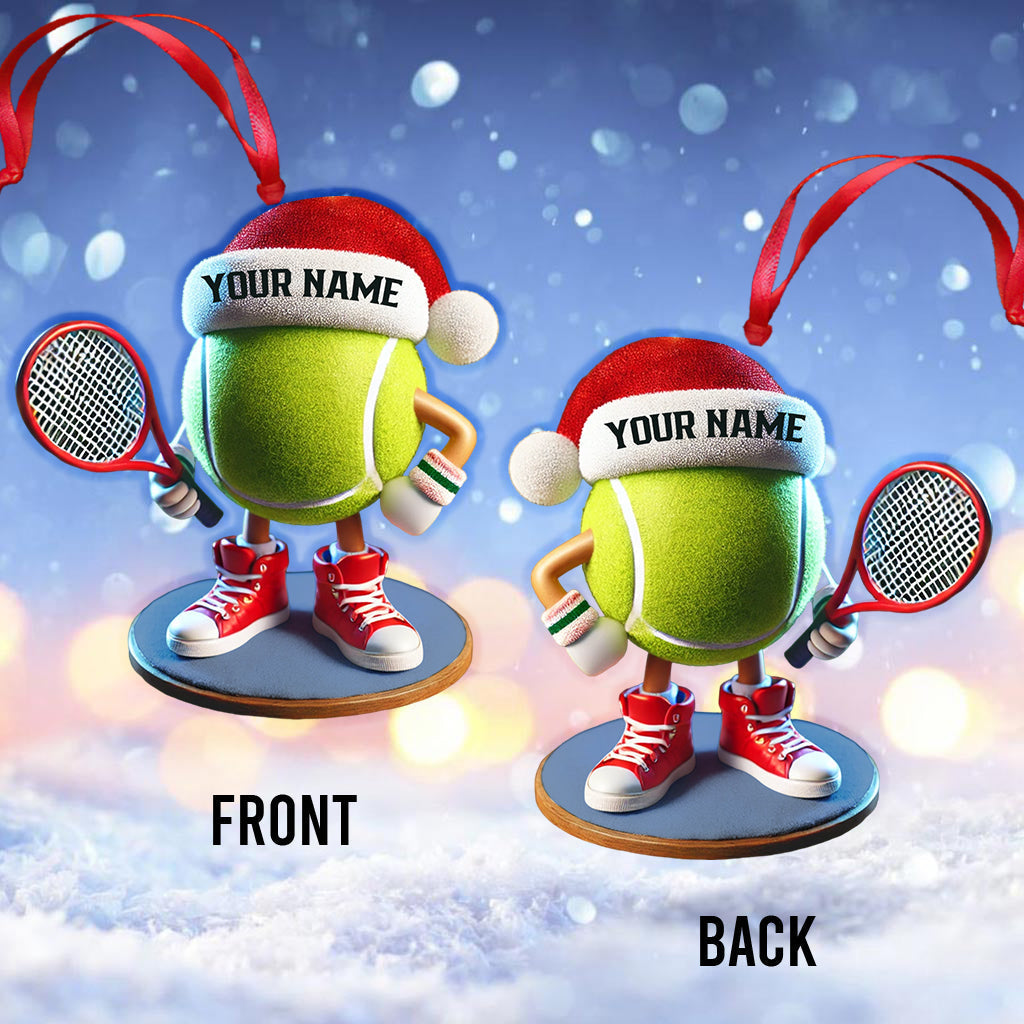 Blisscorners Custom Name Tennis Ornament, Tennis Christmas Gift2D Flat LM2211