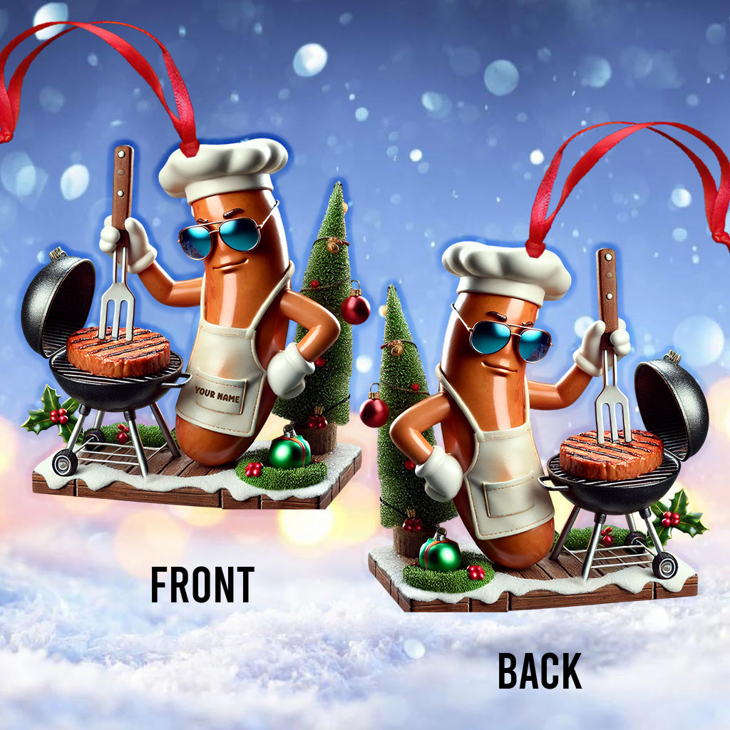 Blisscorners BBQ Sausage Christmas Ornament, Personalized Ornament2D Flat LM2211