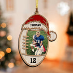 Blisscorners American Football, Gridiron Football Lover - Custom Photo And Name, Personalized Acrylic Ornament - Family Gift2D Flat LM2111