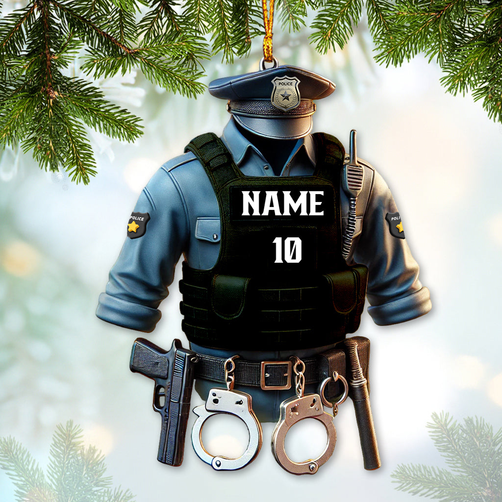 Blisscorners Custom Ornament, Police Symbol Ornament, Christmas Decor2D Flat LM2211
