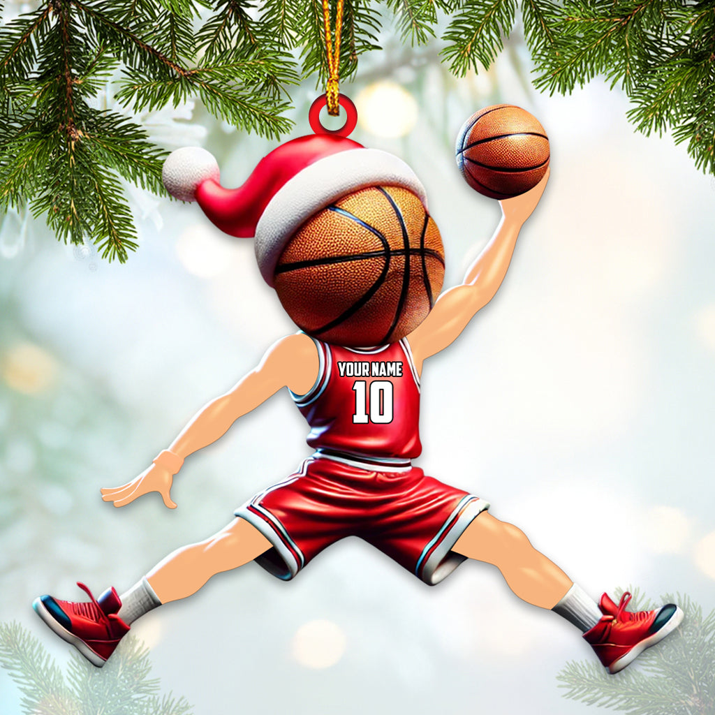 Blisscorners Custom Name Basketball Ornament, Basketball Lover Christmas Gift22D Flat LM2111