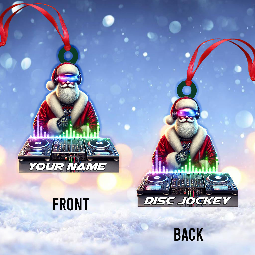 Blisscorners Custom Name Disc Jokey Ornament, Gift for Disc Jokey, DJ Christmas Gift2D Flat LM2111