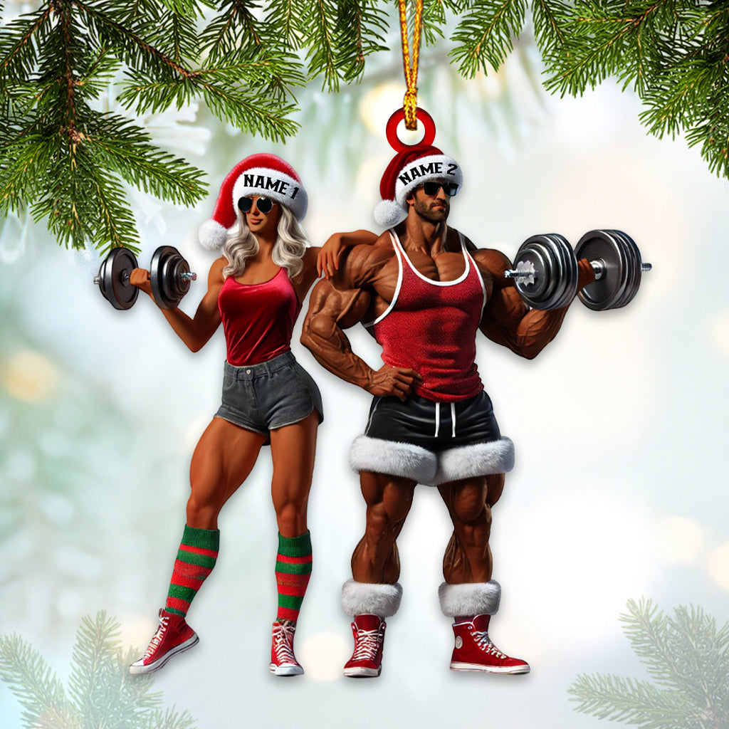 Blisscorners Couple Dumbbell Push Home Decor Christmas Ornament, Personalized Ornament2D Flat LM2211