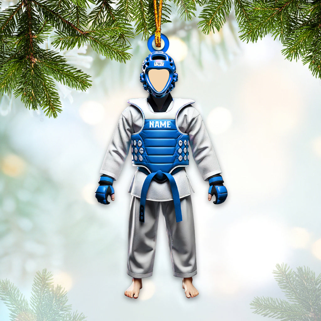 Blisscorners Custom Name Taekwondo Ornament, Taekwondo Christmas Gift2D Flat LM2111
