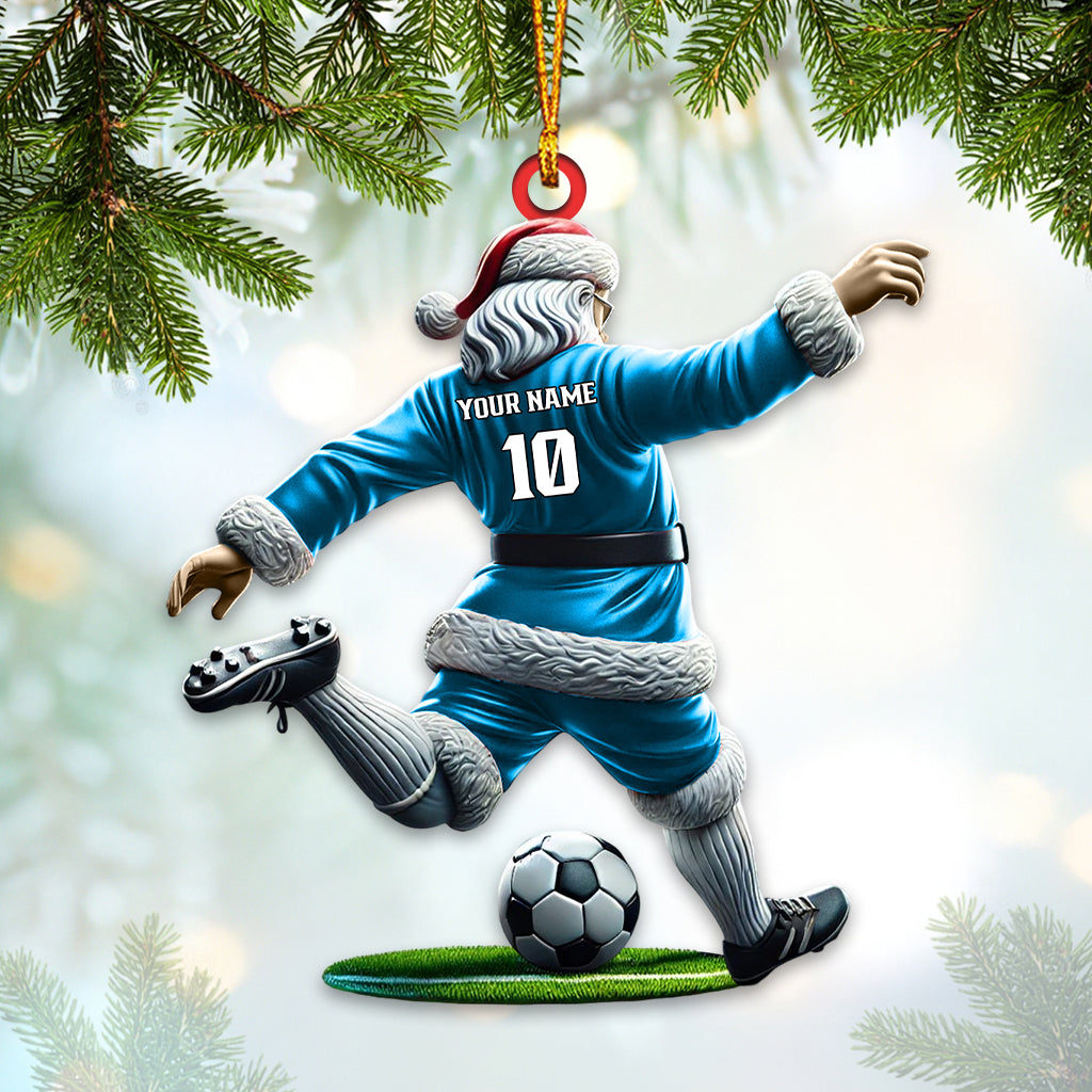 Blisscorners Custom Name Soccer Santa Ornament, Soccer Christmas Gift2D Flat LM2211