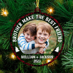 Blisscorners Brother Make The Bestfriend - Custom Photo And Name, Personalized Acrylic Ornament - Gift For Christmas2D Flat LM2111