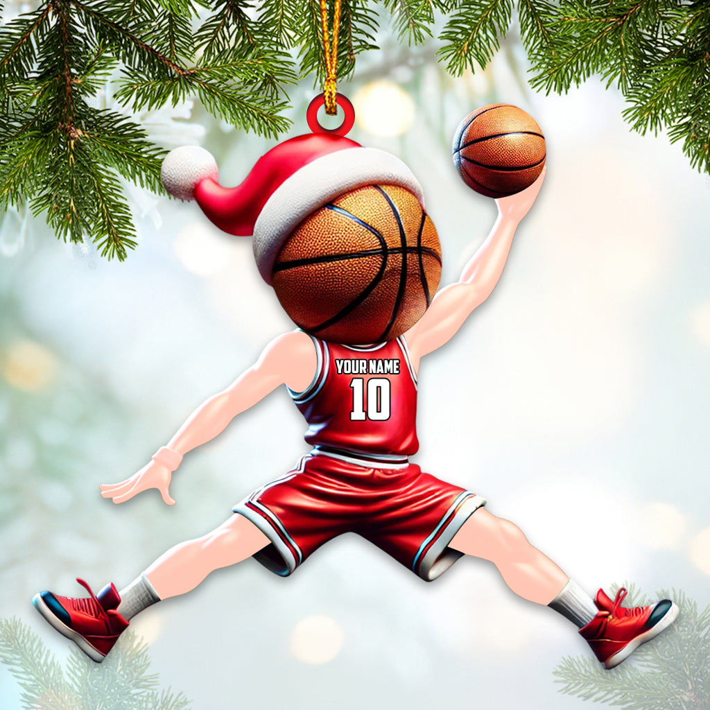 Blisscorners Custom Name Basketball Ornament, Basketball Lover Christmas Gift22D Flat LM2111