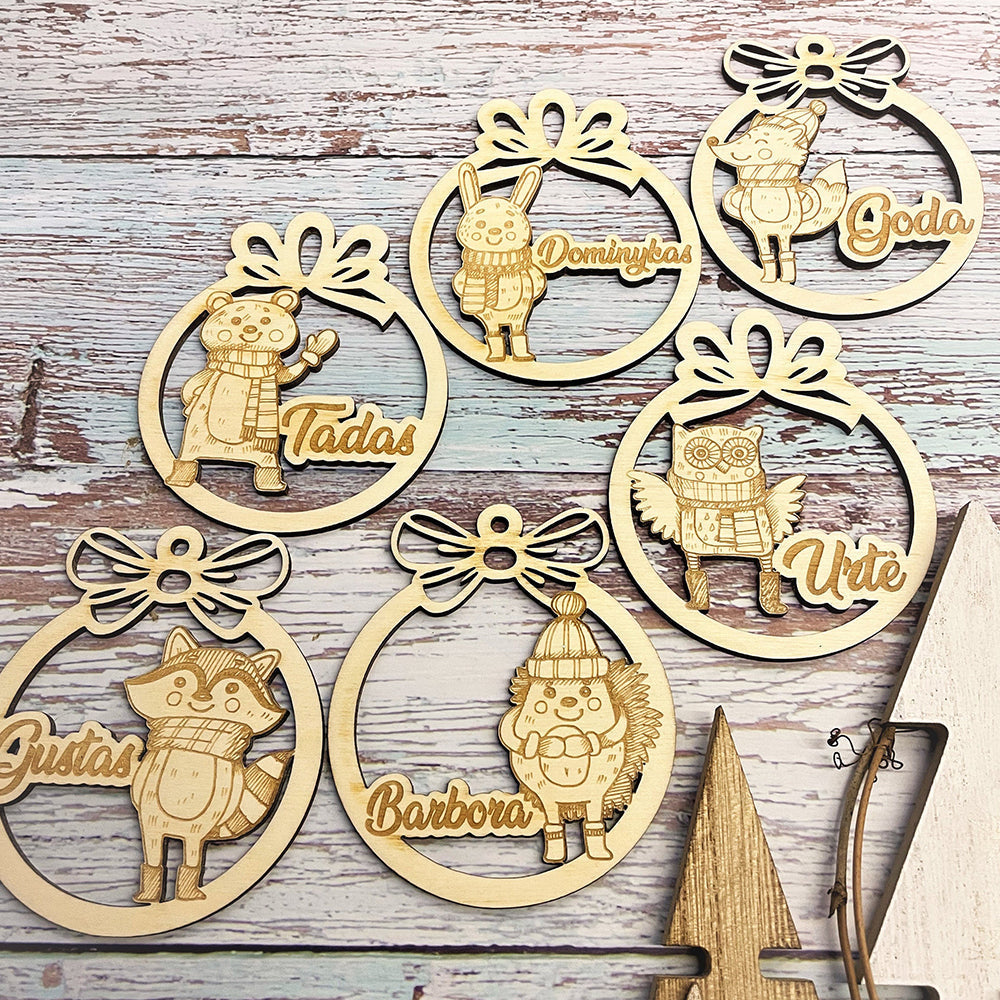 Blisscorners Custom Shape And Name - Personalized Custom Shaped Wooden Ornament - Gift For Family2D Flat LM2111