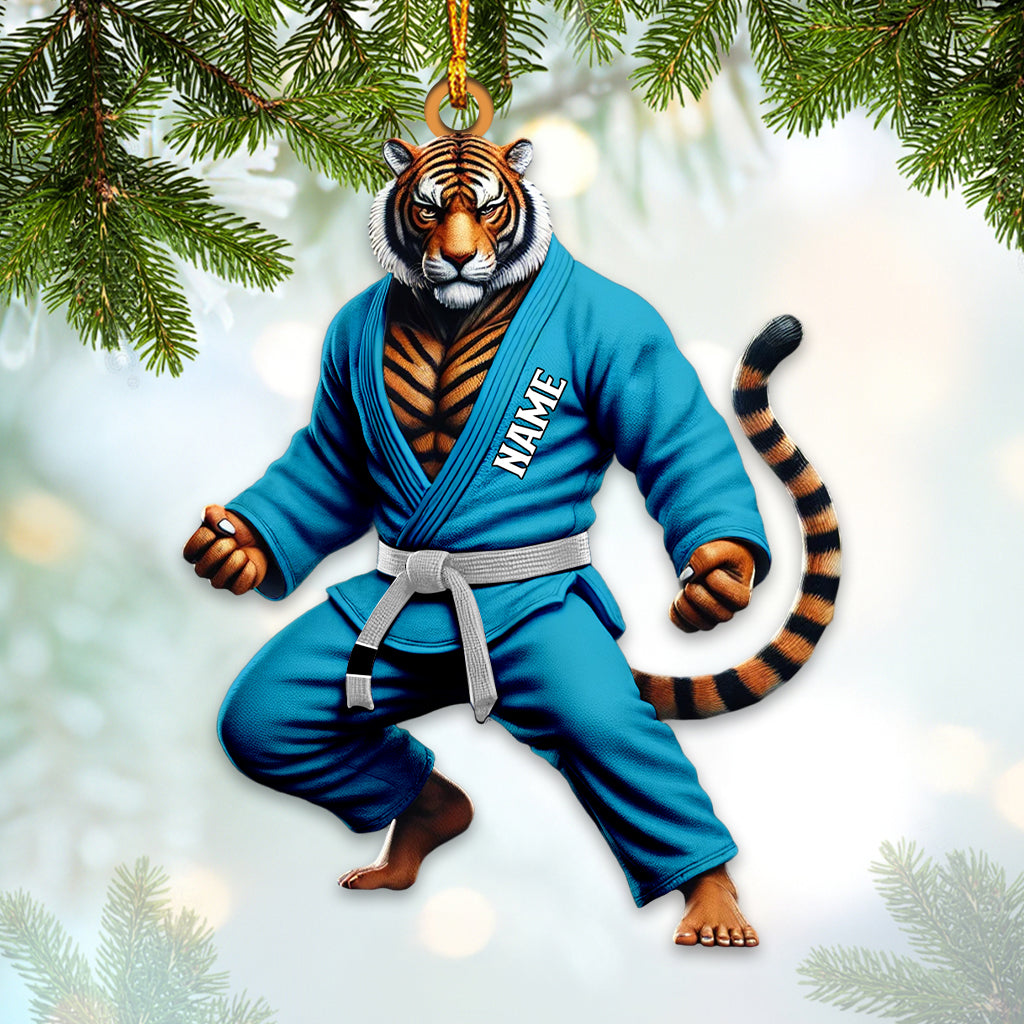 Blisscorners Custom Name Jiu Jutsu Tiger Ornament, Jiu Jutsu Christmas Gift2D Flat LM2211