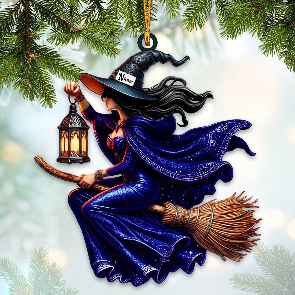 Blisscorners Custom Name Witch Ornament, Happy Halloween Gift2D Flat LM2111