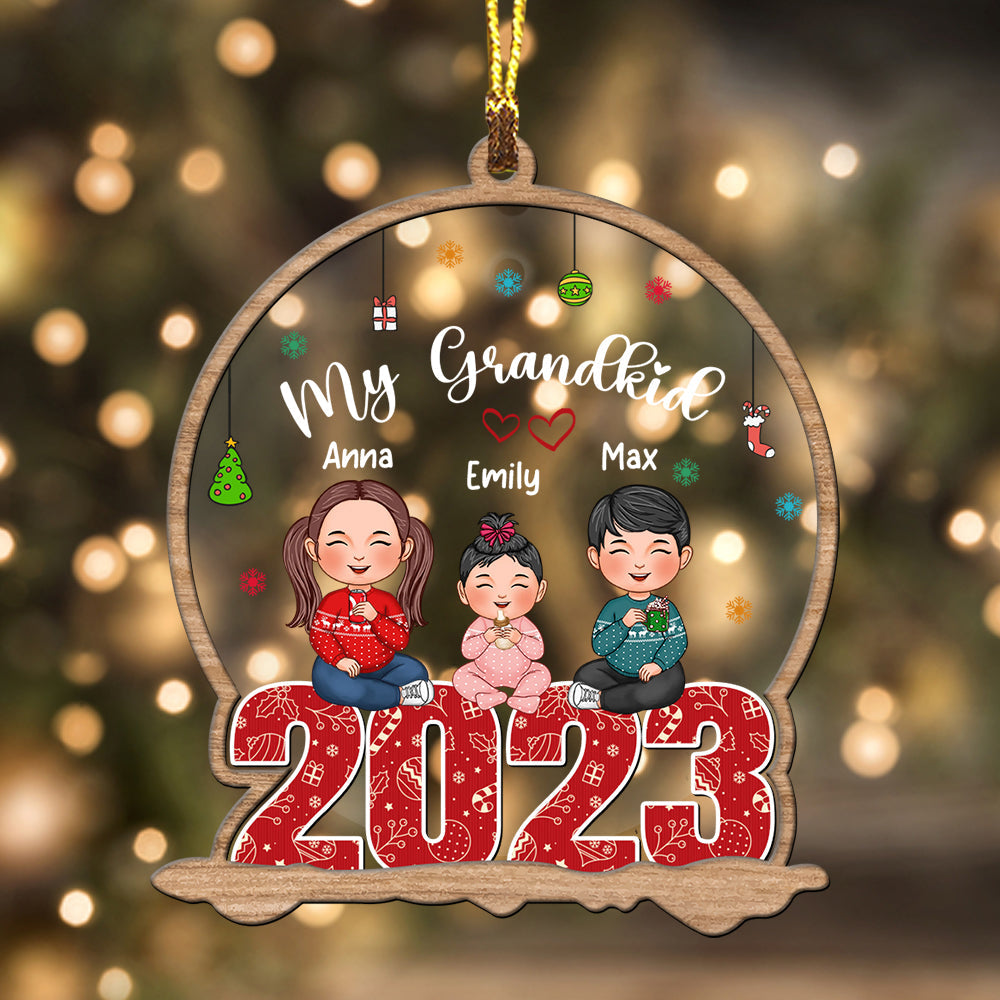 Blisscorners Christmas Kids - Custom Appearances And Names, Personalized Acrylic Ornament - Gift For Christmas2D Flat LM2111