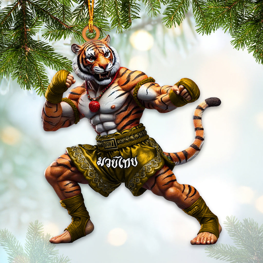 Blisscorners Custom Name Muay Thai Ornament, Muay Thai Santa Christmas Gift2D Flat LM2211