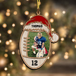 Blisscorners American Football, Gridiron Football Lover - Custom Photo And Name, Personalized Acrylic Ornament - Family Gift2D Flat LM2111