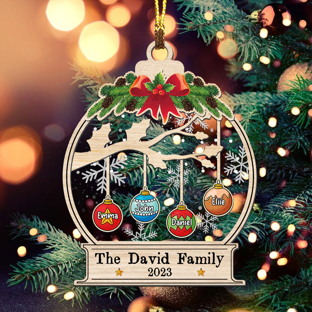 Blisscorners Family Christmas Ball - Custom Name, Personalized Acrylic Ornament - Gift For Christmas, Family Gift2D Flat LM2111