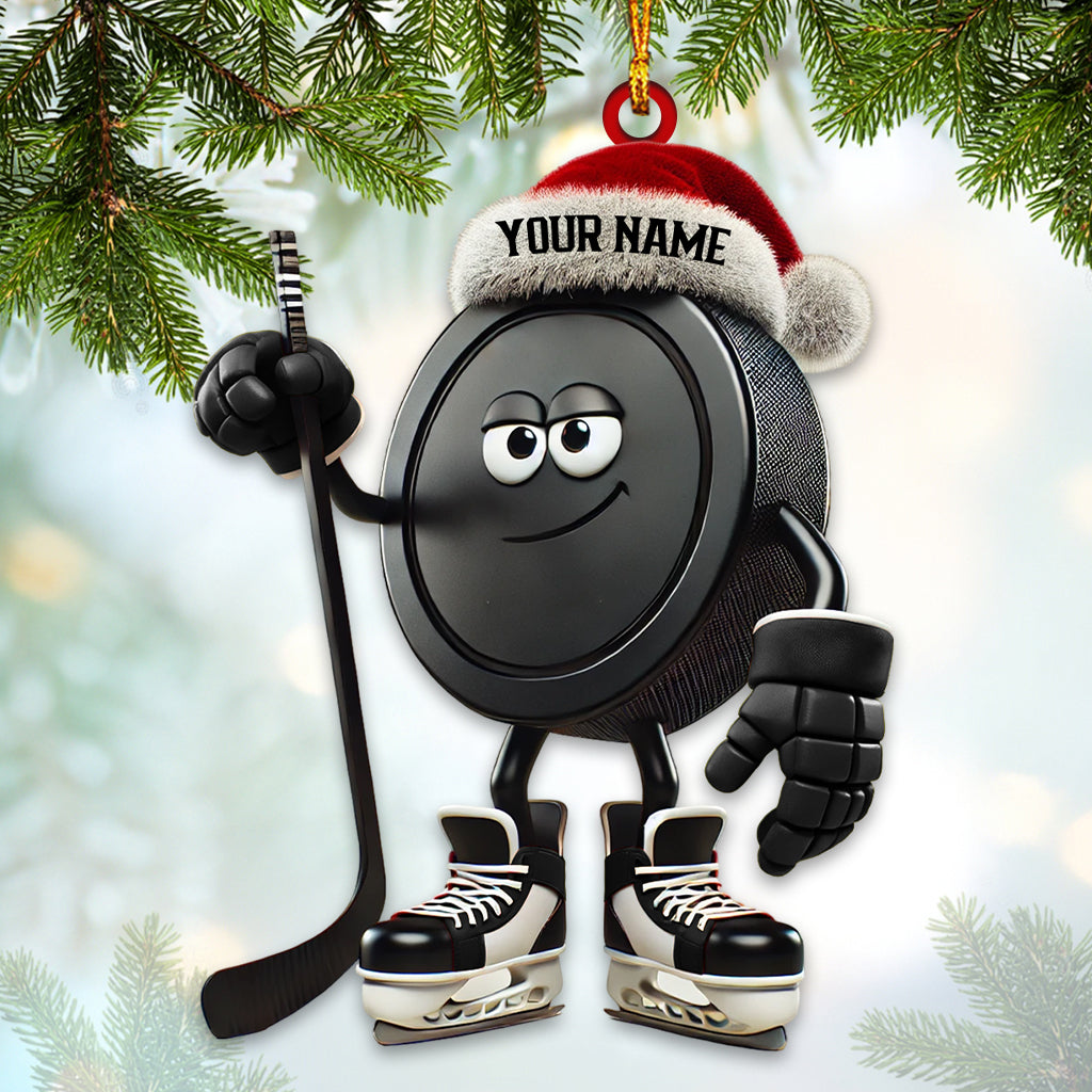 Blisscorners Custom Name Ice Hockey Ornament, Ice Hockey Christmas Gifts2D Flat LM2211