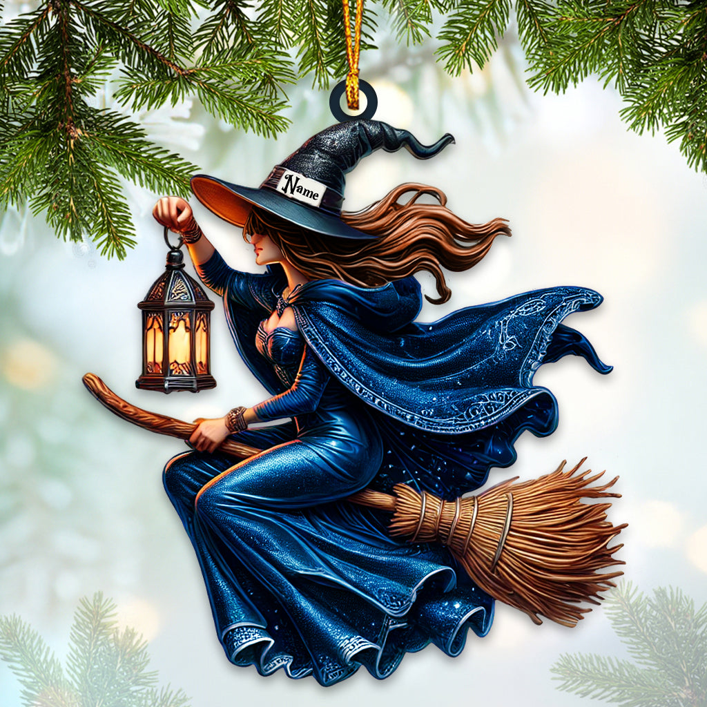 Blisscorners Custom Name Witch Ornament, Happy Halloween Gift2D Flat LM2111