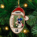 Blisscorners American Football, Gridiron Football Lover - Custom Photo And Name, Personalized Acrylic Ornament - Family Gift2D Flat LM2111