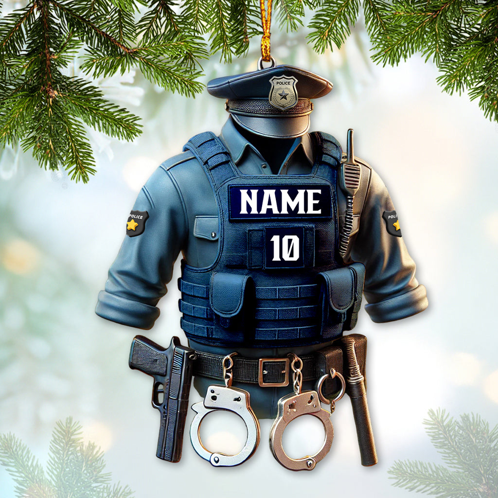 Blisscorners Custom Ornament, Police Symbol Ornament, Christmas Decor2D Flat LM2211