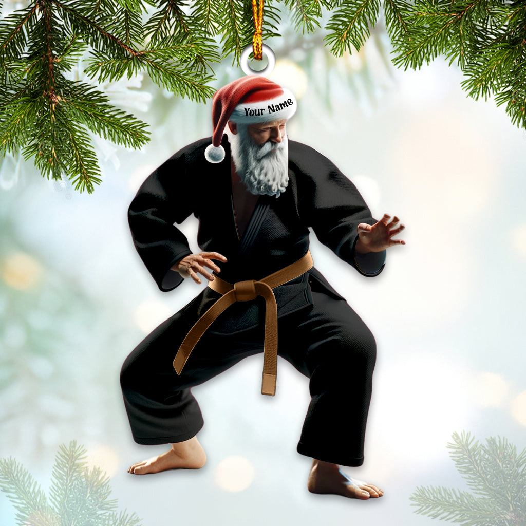 Blisscorners Custom Name Karate Santa Ornament, Karate Christmas Gift2D Flat LM2211