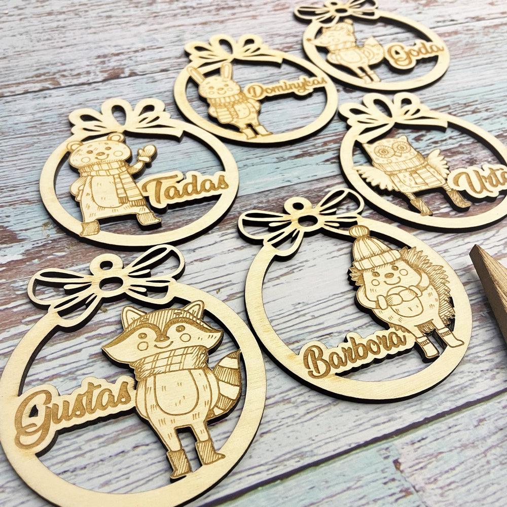 Blisscorners Custom Shape And Name - Personalized Custom Shaped Wooden Ornament - Gift For Family2D Flat LM2111