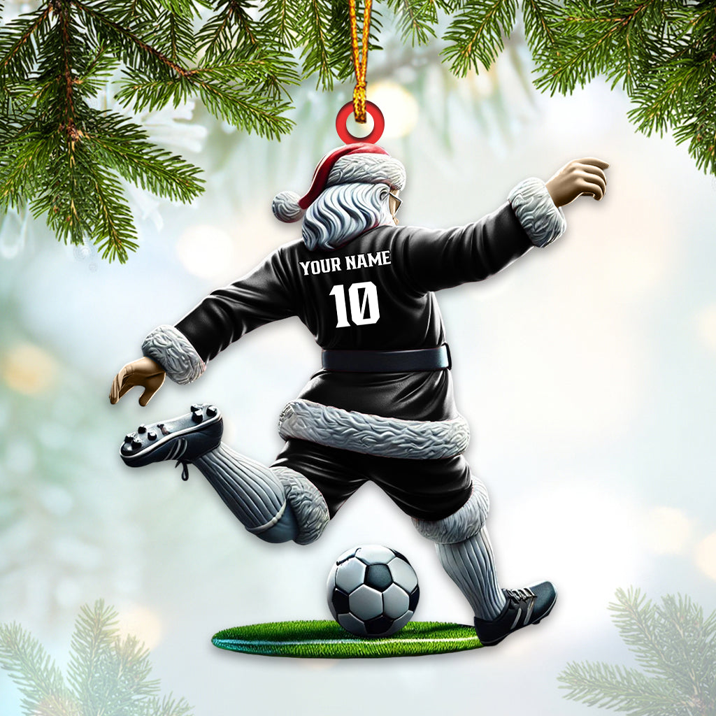 Blisscorners Custom Name Soccer Santa Ornament, Soccer Christmas Gift2D Flat LM2211