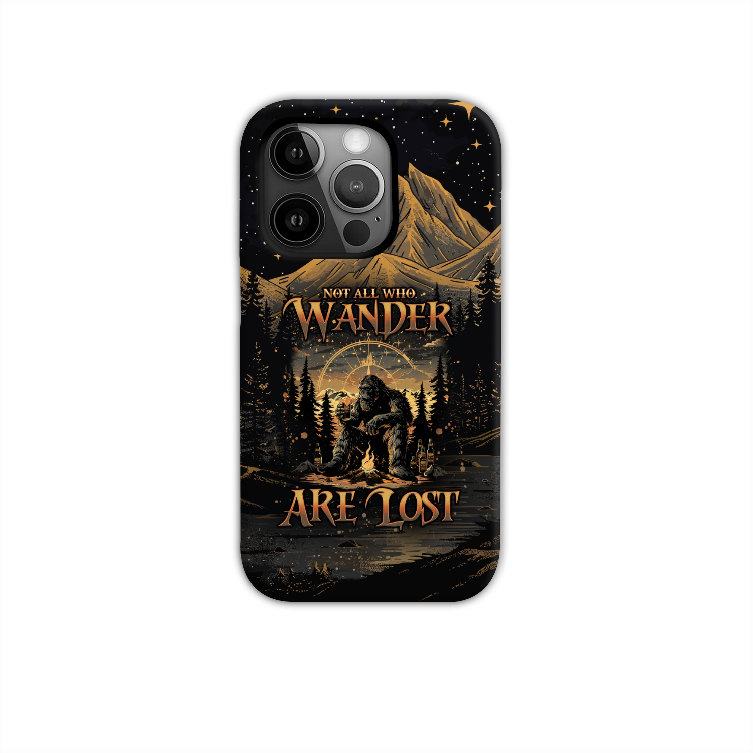 BLISSCORNERS NOT ALL WHO WANDER ARE LOST BIGFOOT COMPASS PHONE CASE