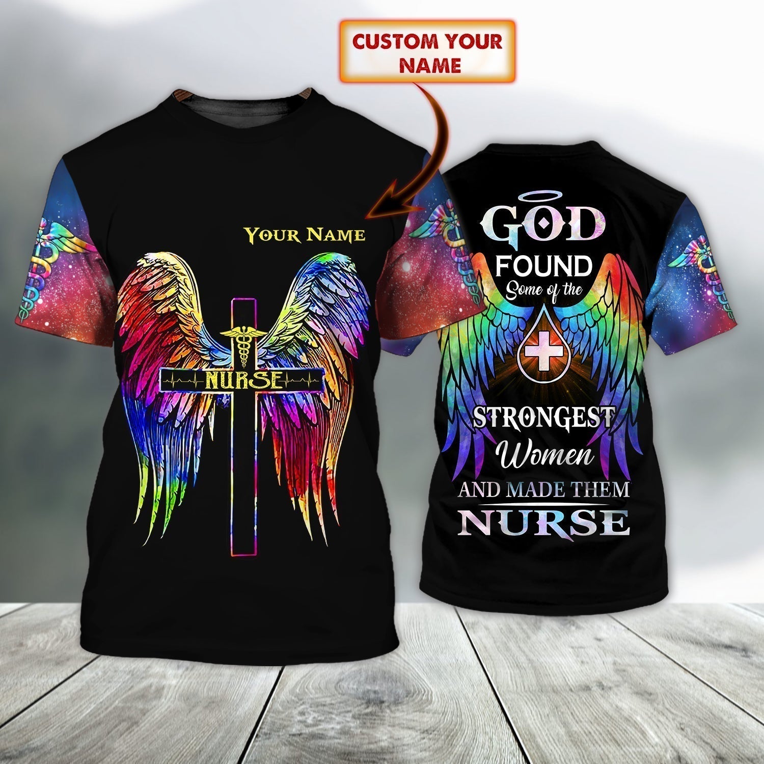 Blisscorners Customized 3D Shirt For A Nurse God Found Strongest Women Made Them Nurse