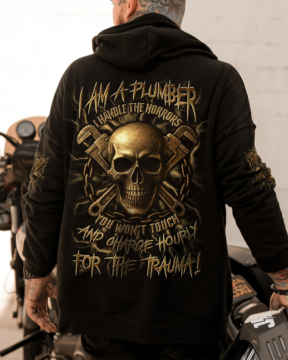 BLISSCORNERS ROCKING THE PLUMBER WIFE LIFE SKULL ALL OVER PRINT