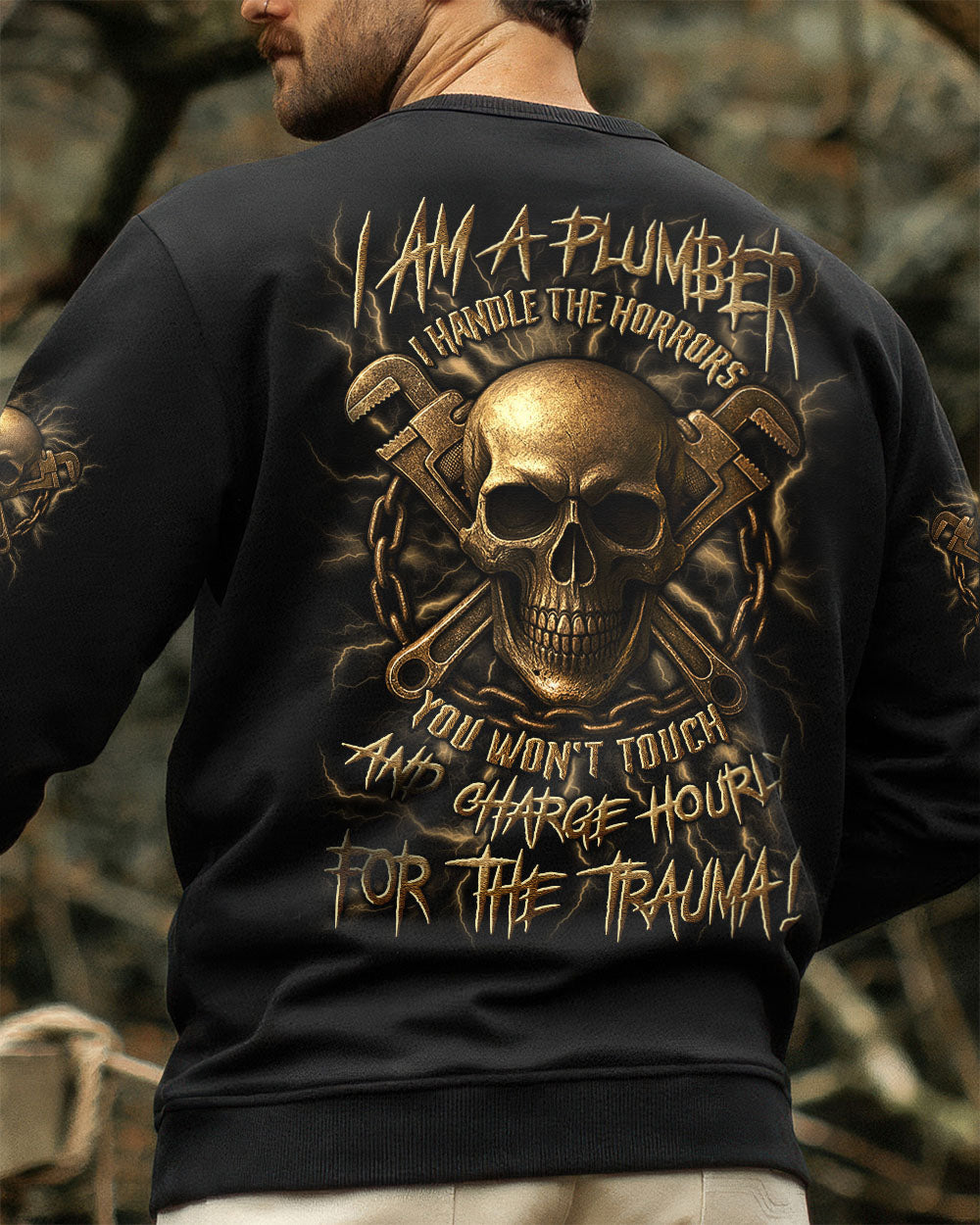BLISSCORNERS ROCKING THE PLUMBER WIFE LIFE SKULL ALL OVER PRINT
