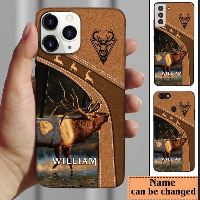 Blisscorners Elk Hunting Personalized Name Phone Case LM1012