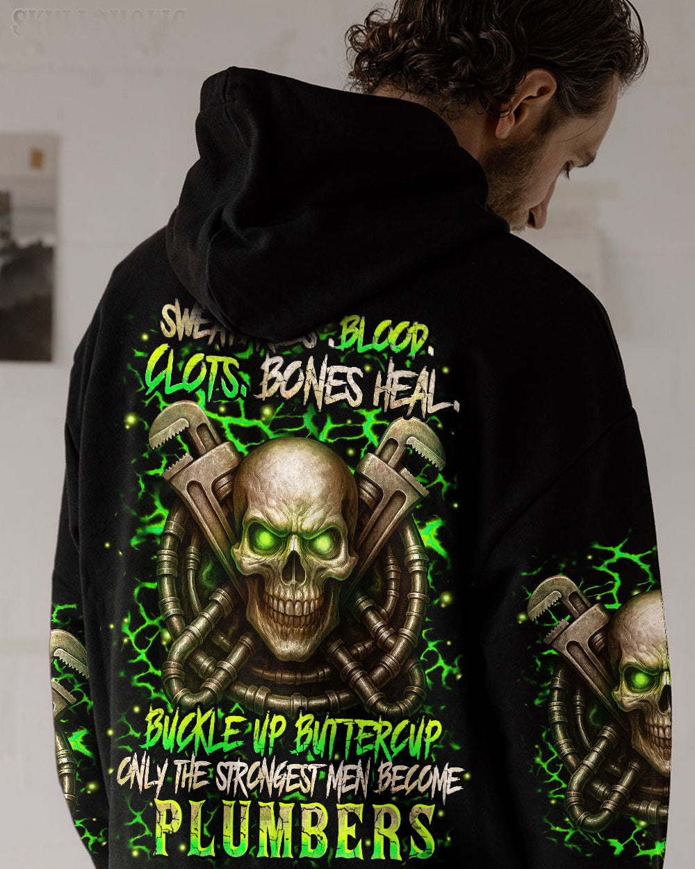 BLISSCORNERS ALWAYS BE NICE TO PLUMBERS SKULL ALL OVER PRINT