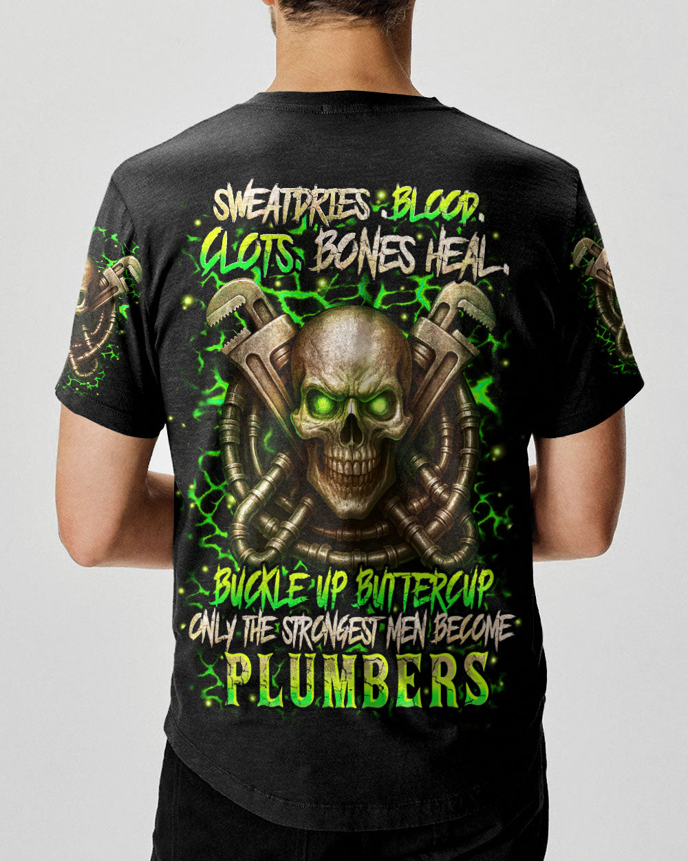 BLISSCORNERS ALWAYS BE NICE TO PLUMBERS SKULL ALL OVER PRINT